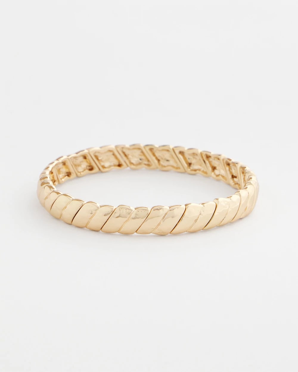 Gold Thin Twist Stretch Bracelet