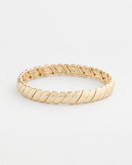 Gold Thin Twist Stretch Bracelet
