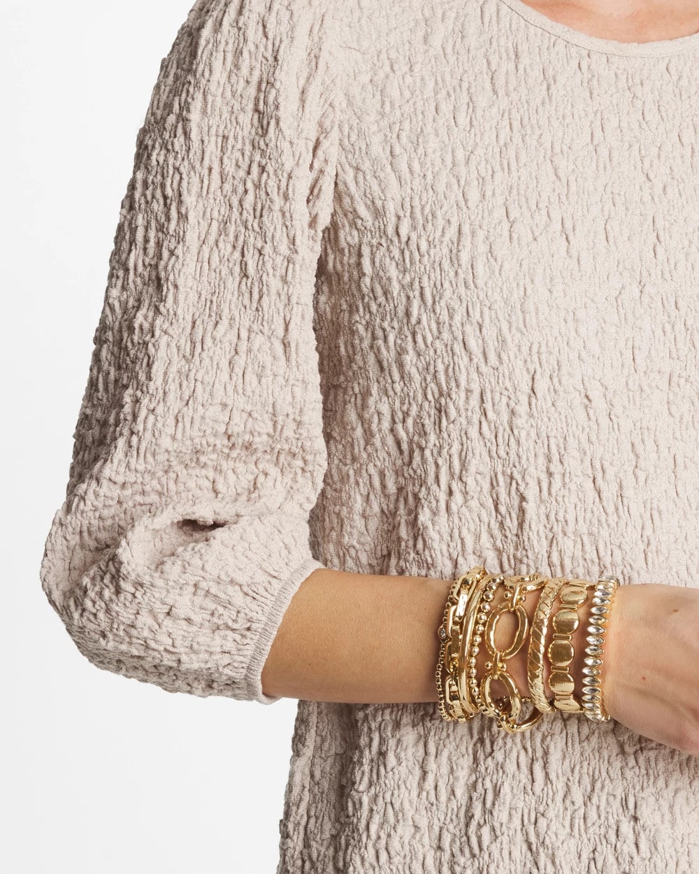 Gold Thin Twist Stretch Bracelet