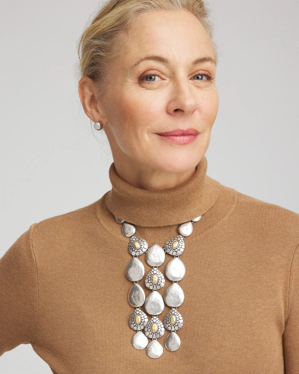 Mixed Metals Island Metal Linear Necklace