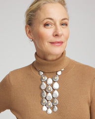 Mixed Metals Island Metal Linear Necklace