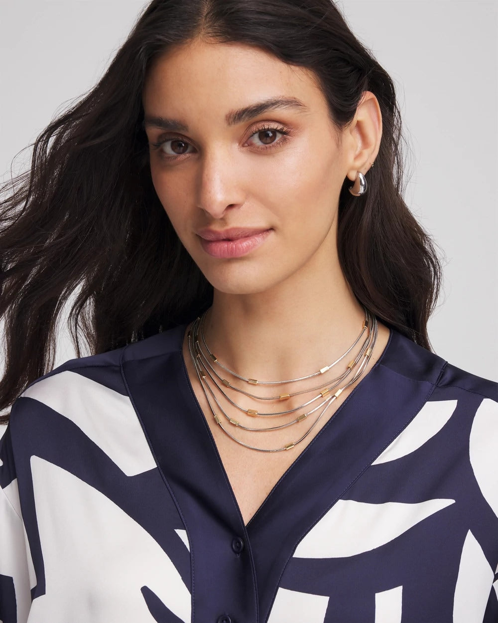 Mixed Metals Mixed Metal Multi-Strand Necklace