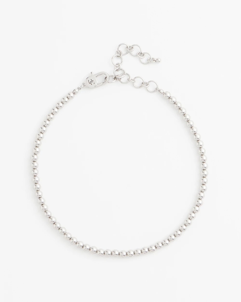 Silver Silvertone Beaded Necklace