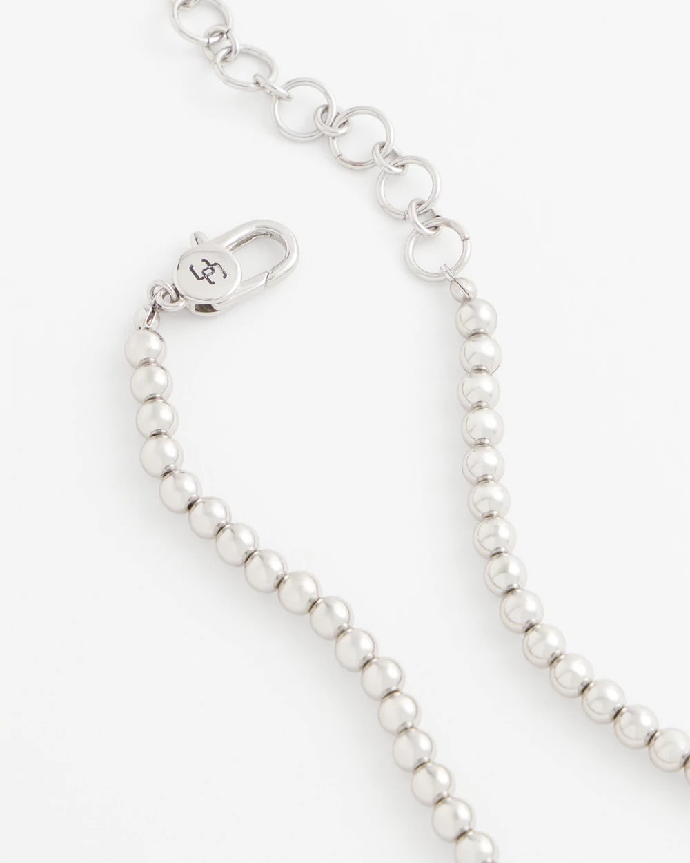 Silver Silvertone Beaded Necklace