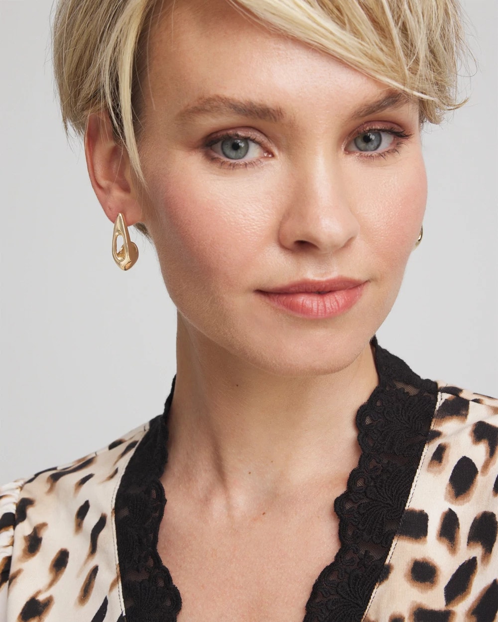 Gold Gold Puff Hoop Earrings