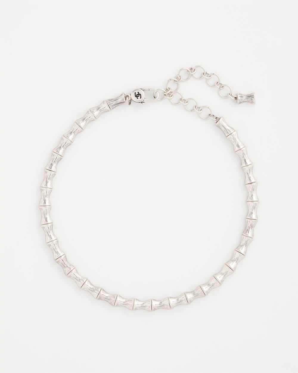Silver Silvertone Bamboo Collar Necklace