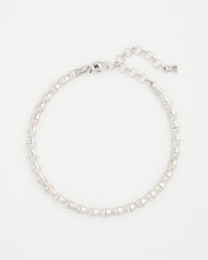 Silver Silvertone Bamboo Collar Necklace