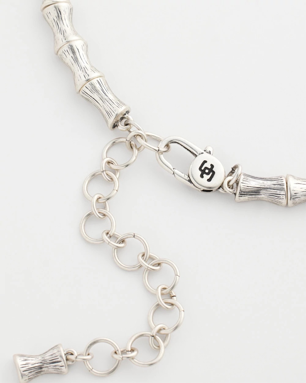 Silver Silvertone Bamboo Collar Necklace