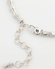 Silver Silvertone Bamboo Collar Necklace
