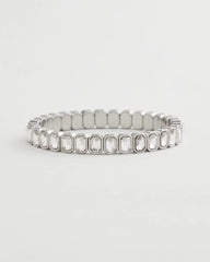 Silver Silver Bezel Set Stretch Tennis Bracelet