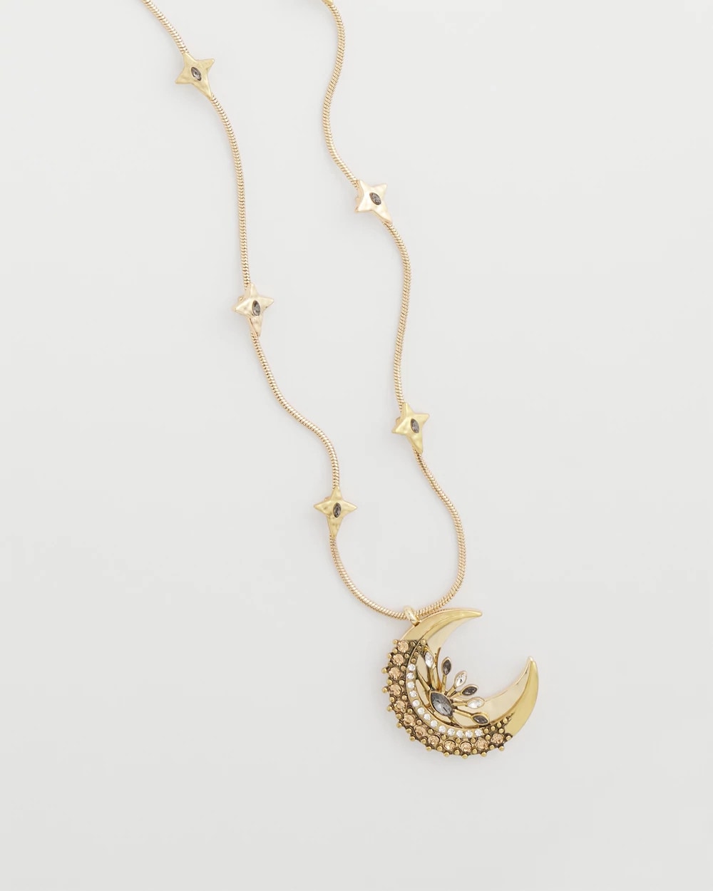 Gold Gold Moon Pendant Necklace