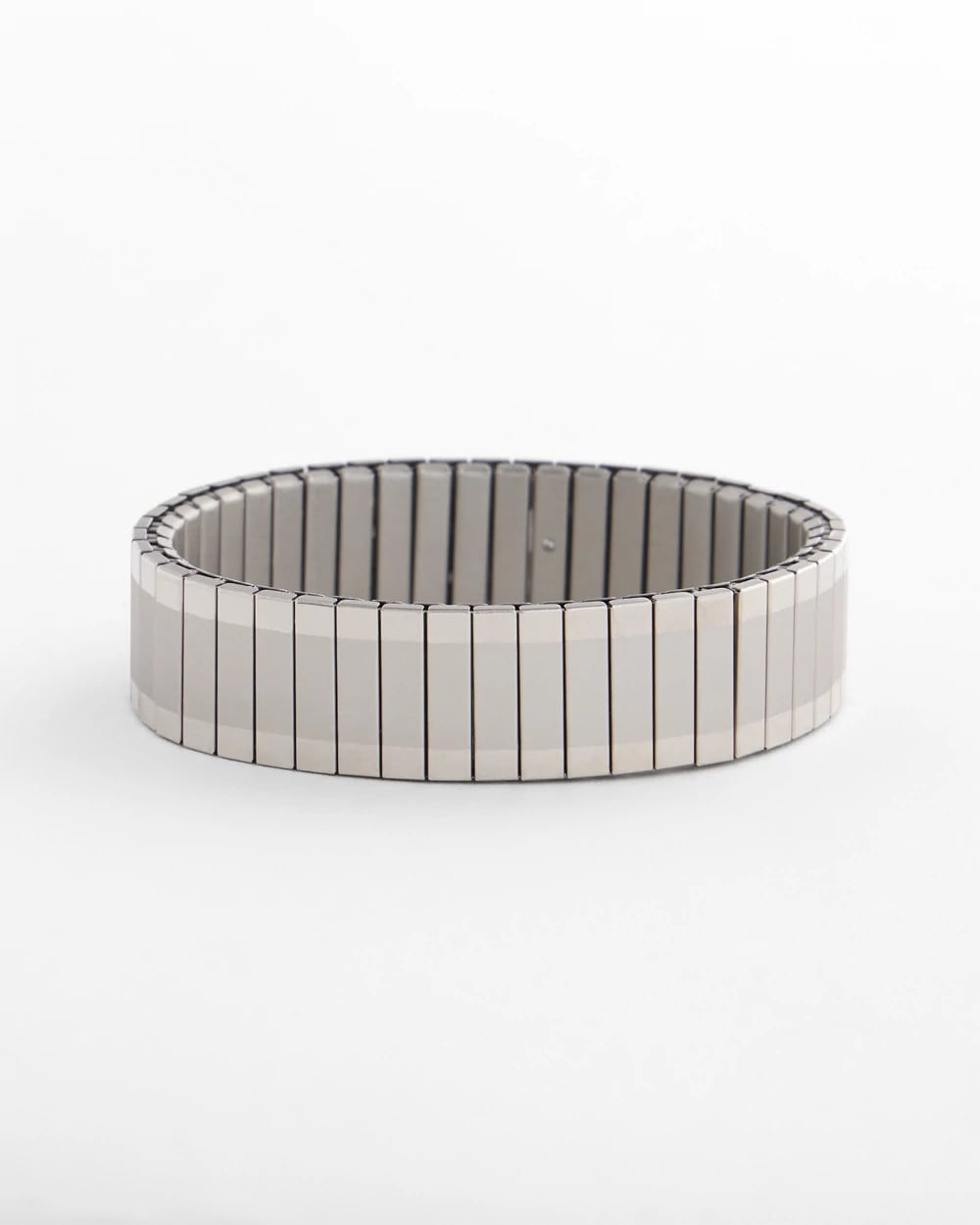 Silver Silver Tone Stretch Watchband Bracelet