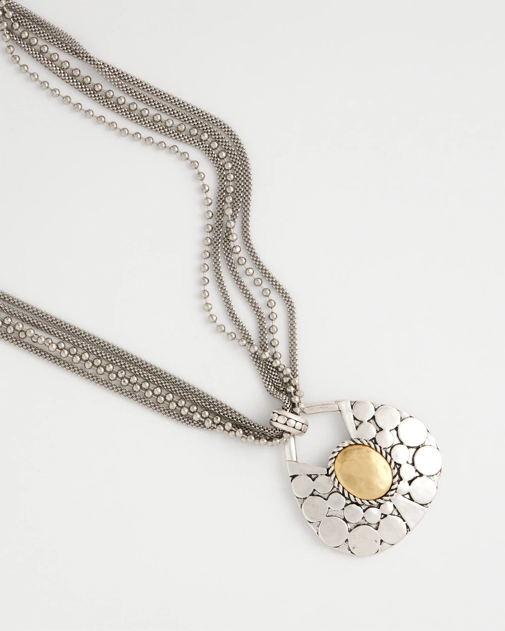 Mixed Metals Island Metal Pendant Necklace