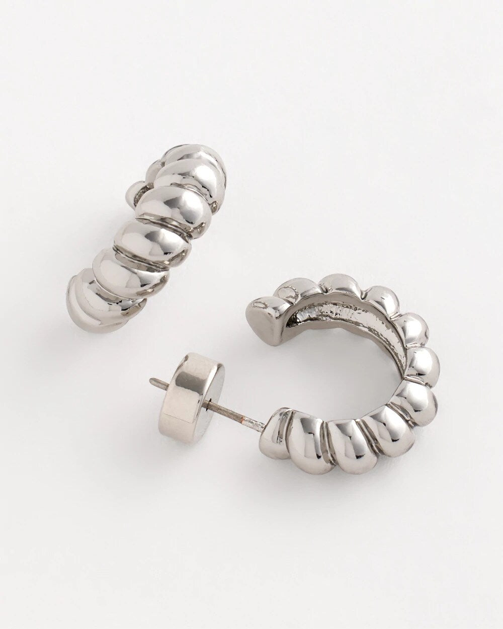 Silver No Droop® Silvertone Twisted Hoop Earrings