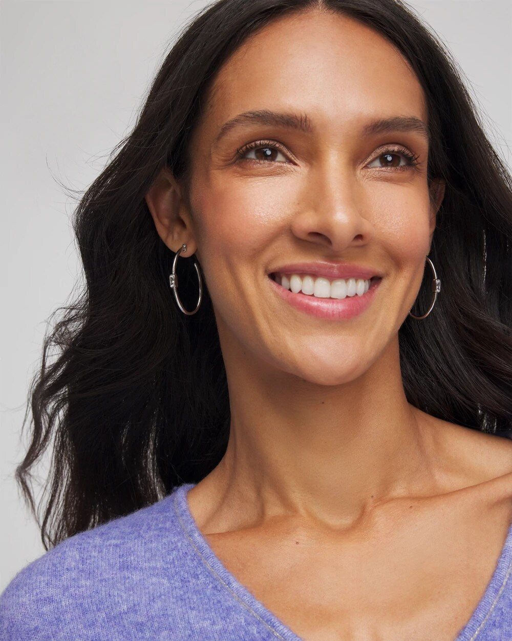 Silver Silver Oval Hoop Earrings