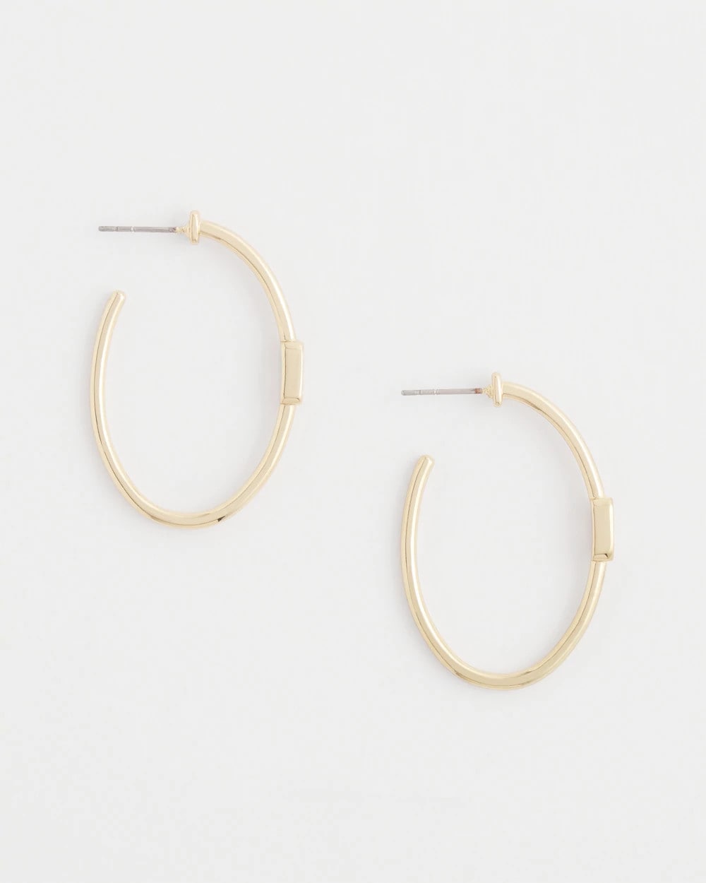 Gold Gold Oval Hoop Earrings