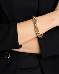 Mixed Metals Open Link Stretch Bracelet