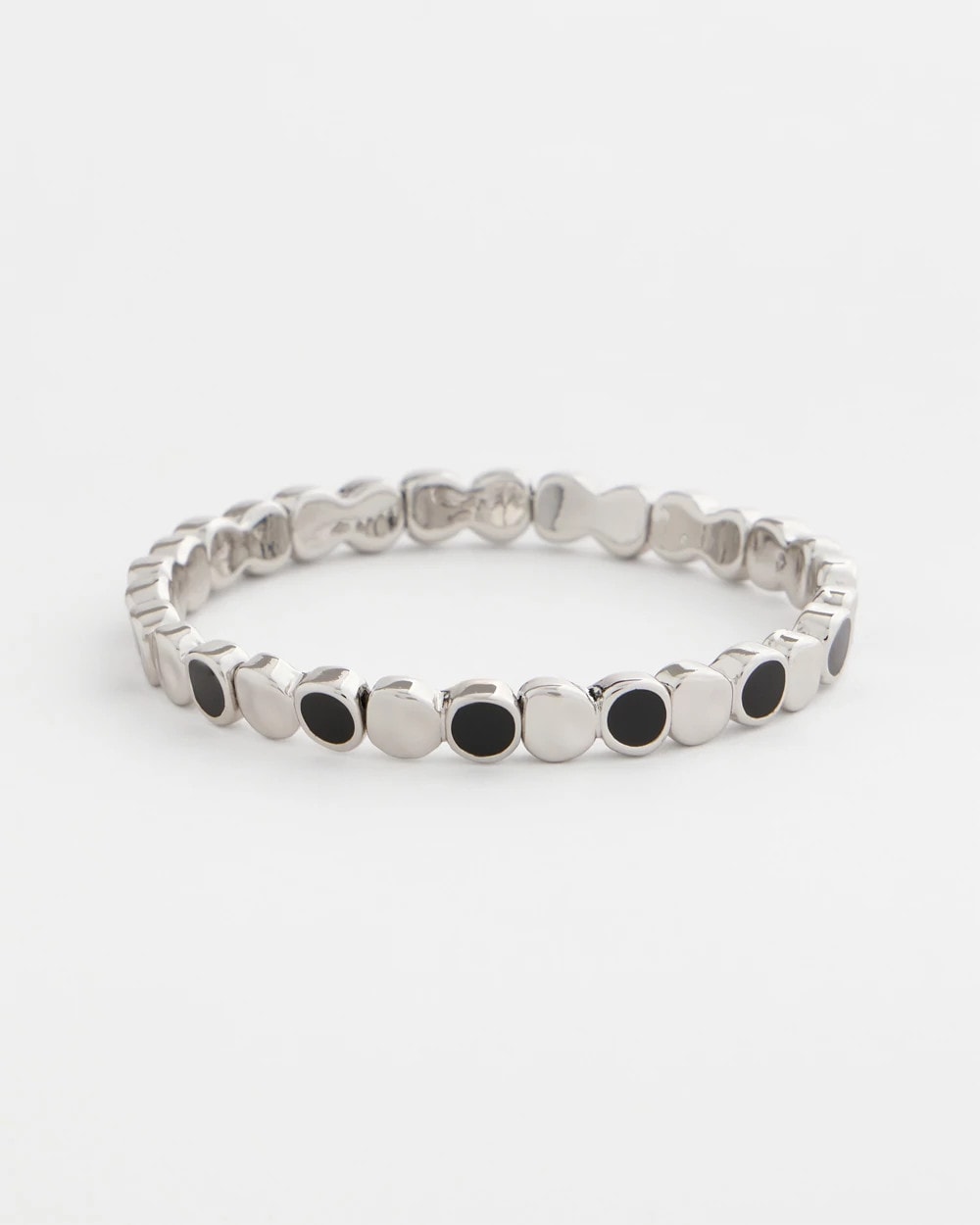Black Black Mini Circle Stretch Bracelet