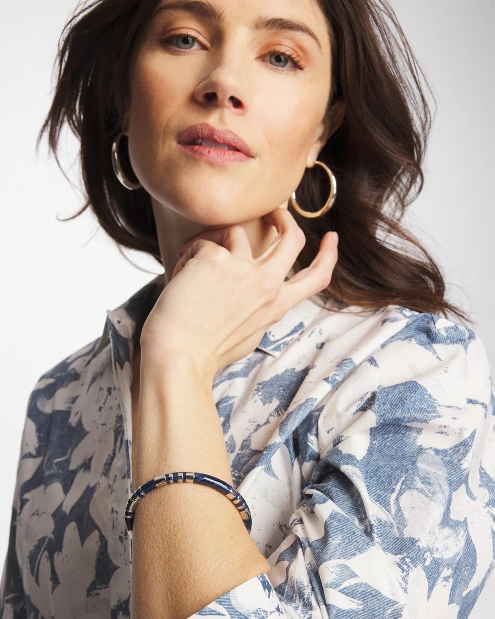 Blue Blue Enamel Hinge Bangle