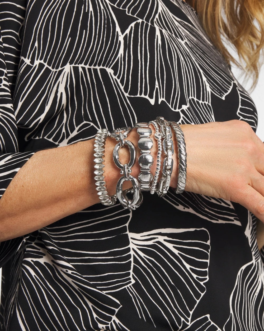 Silver Open Link Toggle Bracelet