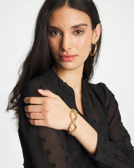 Gold Open Link Toggle Bracelet