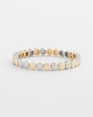 Mixed Metals Silver & Gold Tone Round Stretch Bracelet