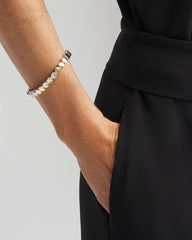 Mixed Metals Silver & Gold Tone Round Stretch Bracelet