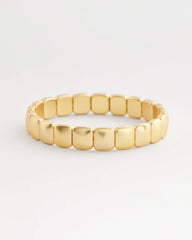 Gold Golden Matte Square Stretch Bracelet