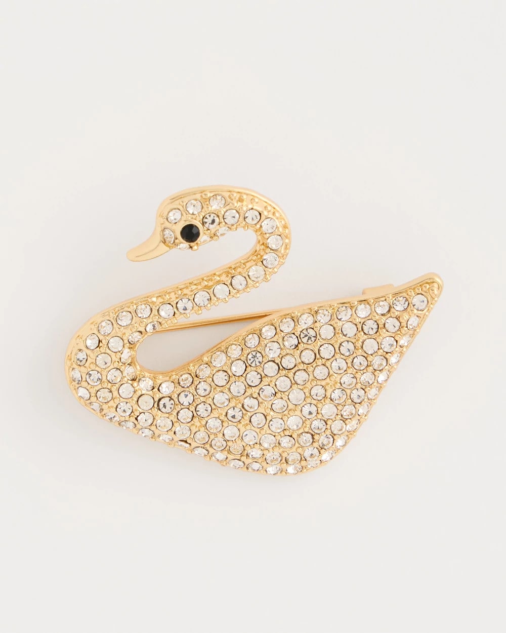 Gold Sparkling Swan Brooch