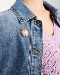 Pink Lady Bug Brooch