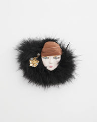 Multi Feathered Lady Brooch