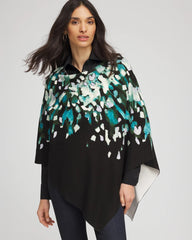 Dark Aqua Convertible Knit Boatneck Poncho