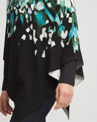 Dark Aqua Convertible Knit Boatneck Poncho