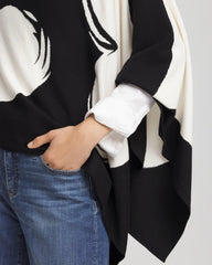 Black Love Brush Convertible Sweater Poncho