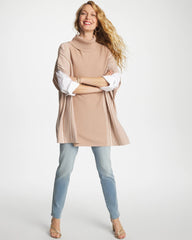 Vanilla Chai Turtleneck Sweater Poncho