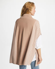 Vanilla Chai Turtleneck Sweater Poncho