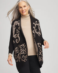 Black Ottoman Jacquard Cocoon Cardigan