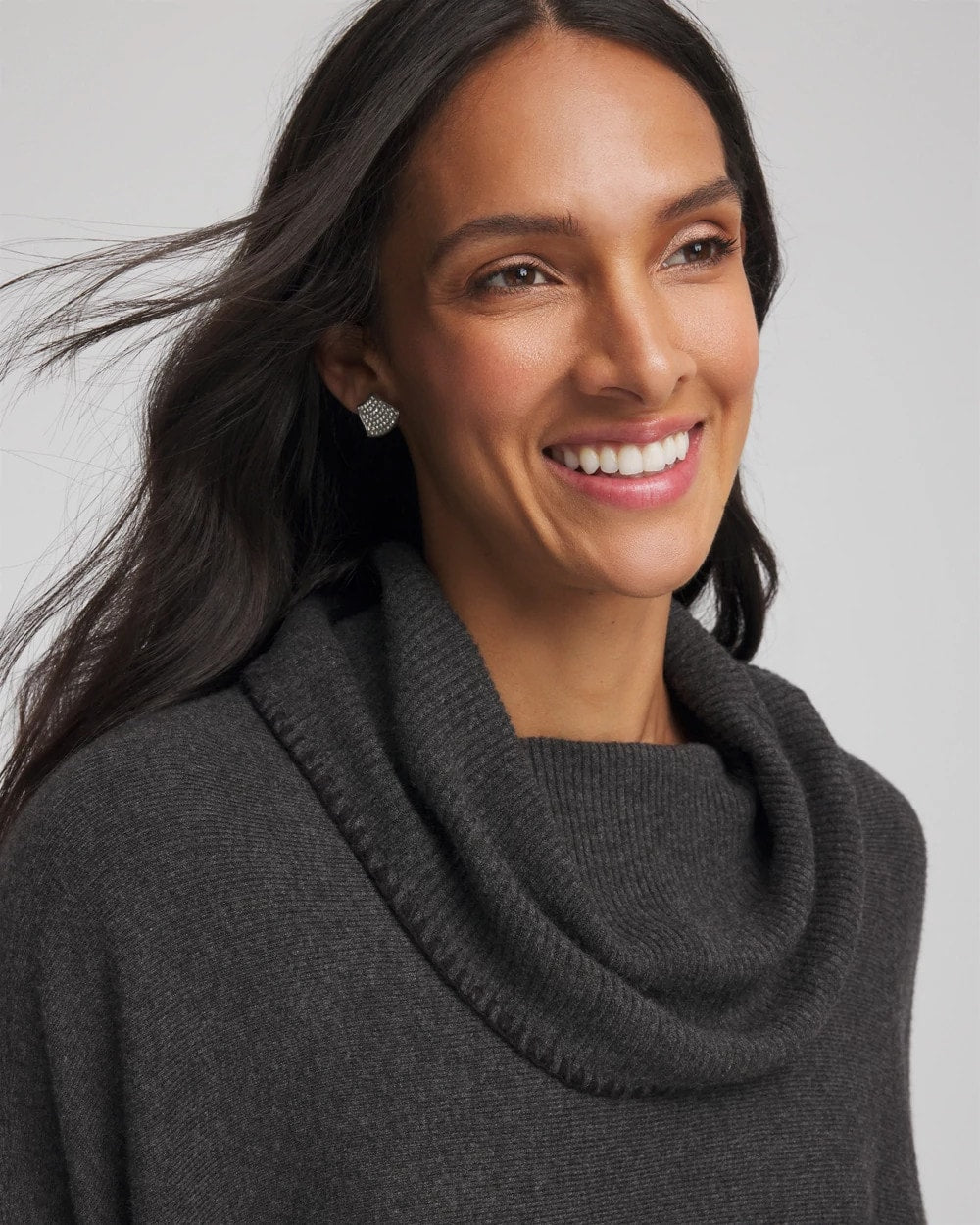 Graphite Heather Gray Cowlneck Poncho