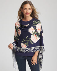 Passport Blue Asymmetrical Convertible Sweater Poncho