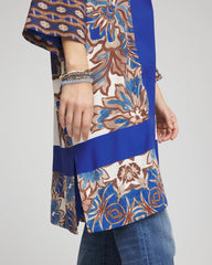 English Cream Crepe Long Printed Kimono