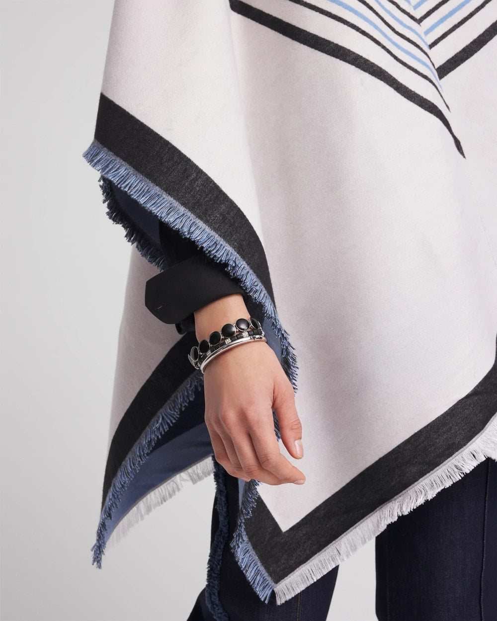 Passport Blue Woven Reversible Ruana