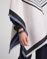 Passport Blue Woven Reversible Ruana