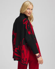 Black Floral Poncho