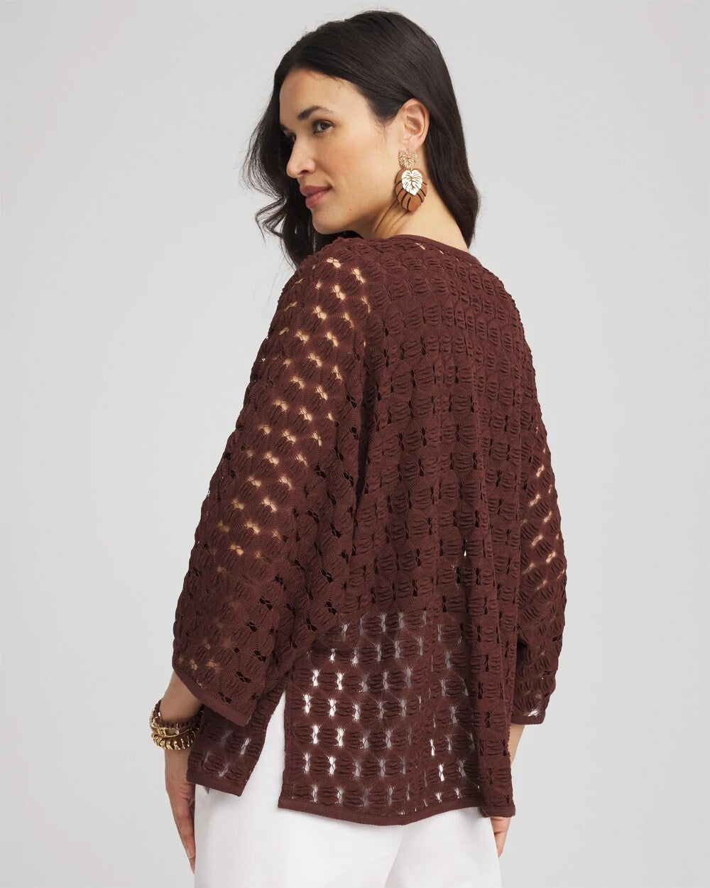 Cacao Short Woven Kimono