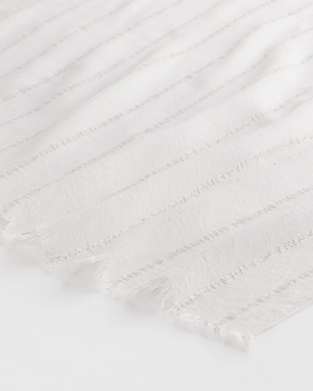 White Lurex Oblong Scarf