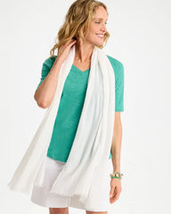White Lurex Oblong Scarf