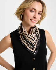 Black Polka Dot Square Scarf
