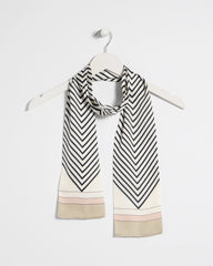 Black Satin Printed Skinny Scarf