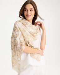Neutral Foiled Oblong Scarf