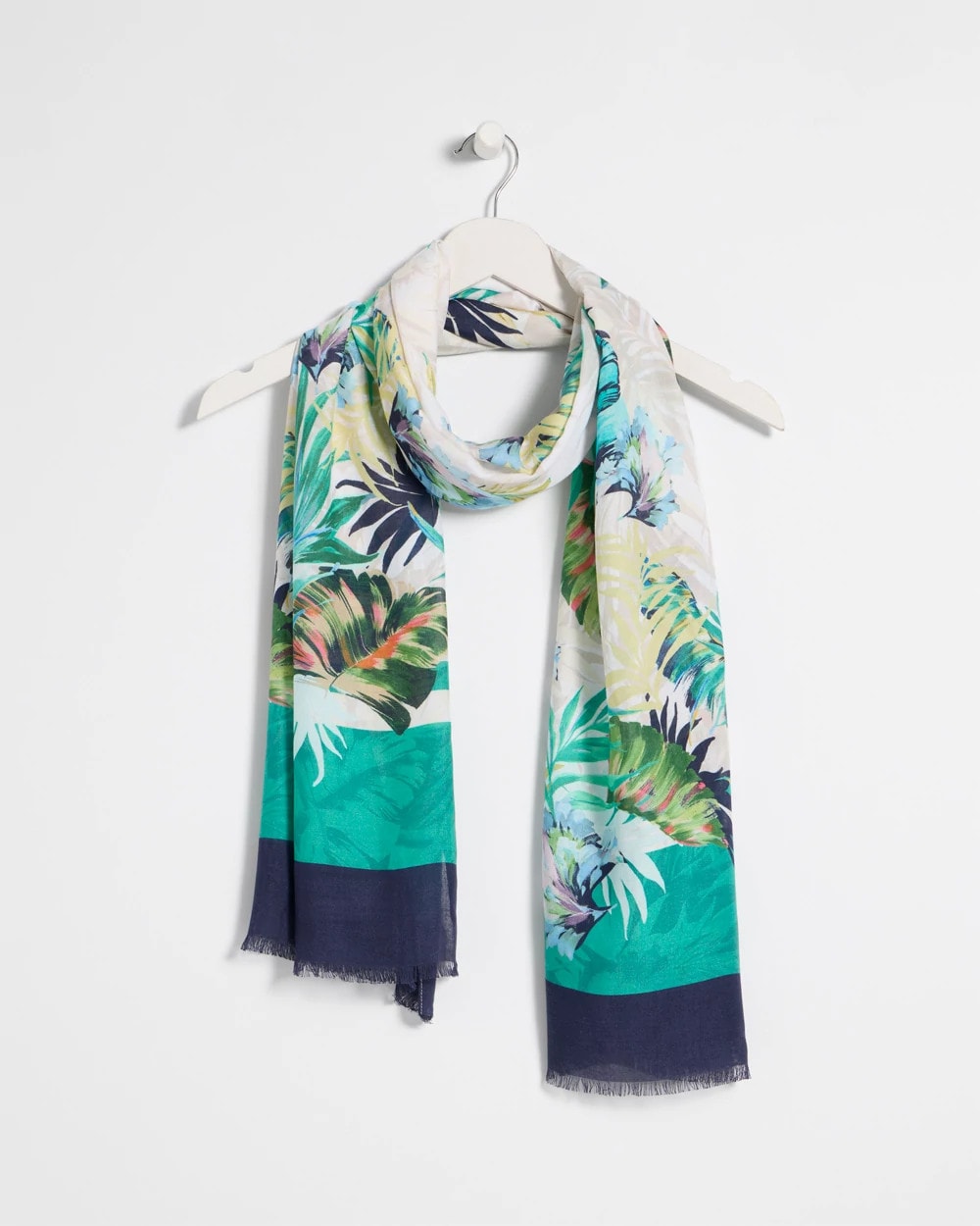 Topanga Green Printed Oblong Scarf